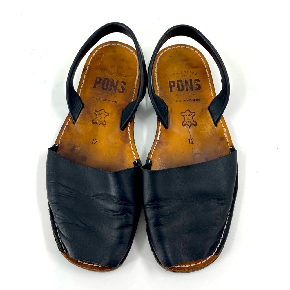 Pons Black Leather Men’s Sandals